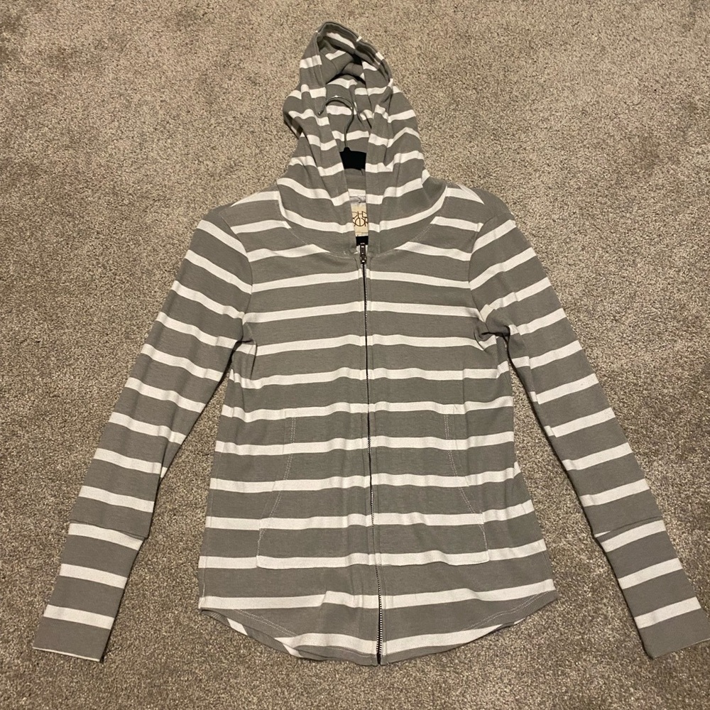 Striped Zipper Hoodie